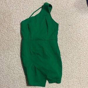 Superdown Vibrant Green One-Shoulder Dress